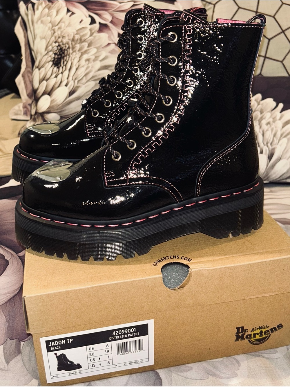 DR. MARTENS JADON BLACK LEATHER BOOTS, LADIES SZ 8, NEW $220. - Picture 11 of 16
